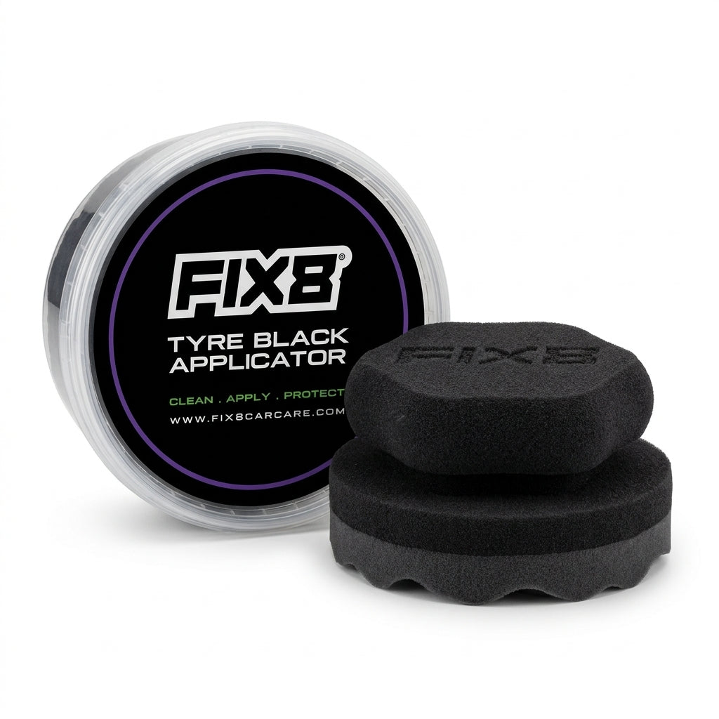 Fix8 Tyre Black Applicator | Dual-Density Foam Tyre Dressing Pad